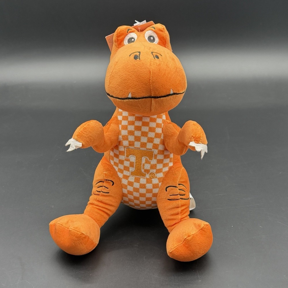 University of Tennessee Volunteers Orange Checkerboard Dinosaur Plush T-Rex 12"